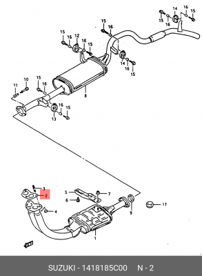 Уплотнительное кольцо, выпускной тр 14181-85C00 SUZUKI