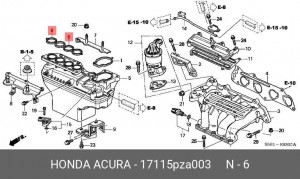 Прокладка, выпускной трубопровод 17115PZA003 HONDA