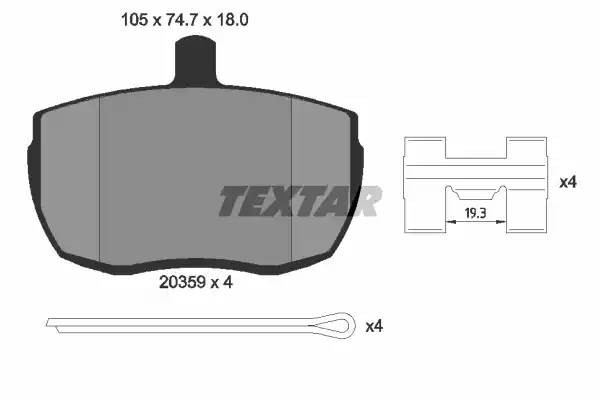 Комплект тормозных колодок, диско 2035908 TEXTAR