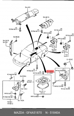Брызговик GF4A51870 MAZDA