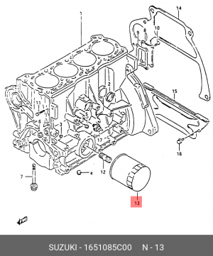 Масляный фильтр 1651085C00 SUZUKI