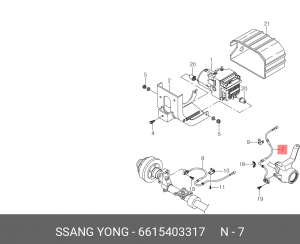Датчик, частота вращения колеса 6615403317 SSANG YONG