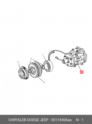Компрессор, кондиционер 55116 906AA CHRYSLER