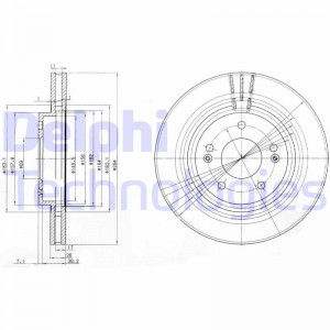 Тормозной диск BG3860 DELPHI