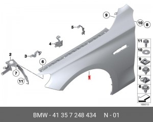 Крыло переднее 41 35 7 248 434 BMW