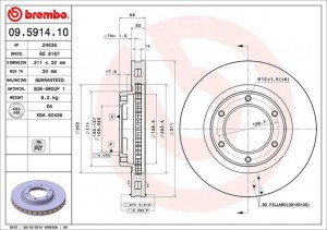 Тормозной диск 09.5914.10 BREMBO
