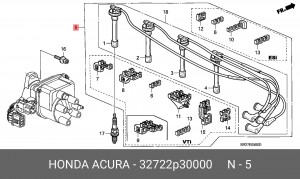 Ккомплект проводов зажигания 32722P30000 HONDA