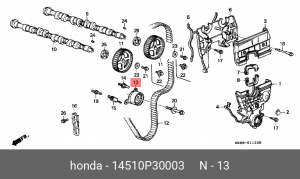 Натяжной ролик, ремень ГРМ 14510-P30-003 HONDA