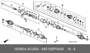 Пыльник ШРУСа (комплект) 44018SP0A00 HONDA