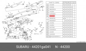 Средний глушитель выхлопных газов 44201GA041 SUBARU