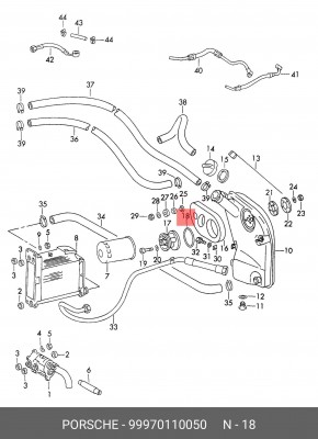 Уплотняющее кольцо 99970110050 PORSCHE