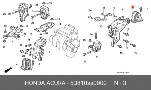 Подвеска, двигатель 50810-SS0-000 HONDA