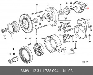 Ротор, генератор 12 31 1 738 094 BMW