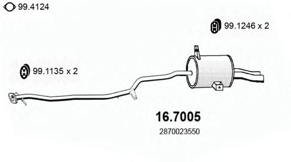 Глушитель выхлопных газов конечный 167005 ASSO