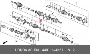 Шарнирный комплект, приводной вал 44011SV4N51 HONDA
