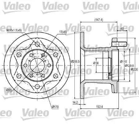 Тормозной диск 187028 VALEO PHC