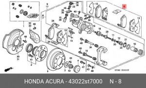 Комплект тормозных колодок, диско 43022ST7000 HONDA