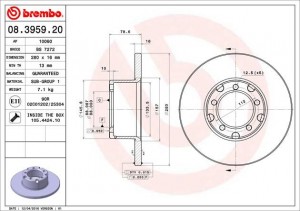 Тормозной диск 08.3959.20 BREMBO