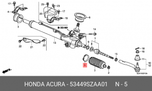 Хомут пыльника рулевой рейки 53449SZAA01 HONDA