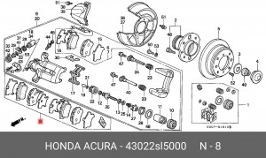 Комплект тормозных колодок, диско 43022-SL5-000 HONDA