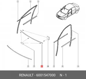 Молдинг стекла 6001547000 RENAULT