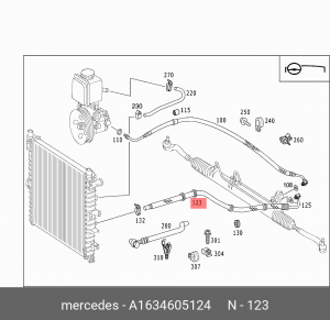 Шланг ГУР A  1634605124 MERCEDES BENZ