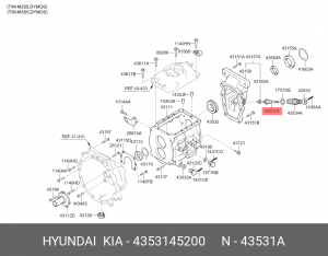 Шестерня привода спидометра 4353145200 HYUNDAI KIA