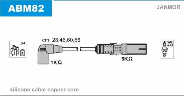 Ккомплект проводов зажигания ABM82 JANMOR