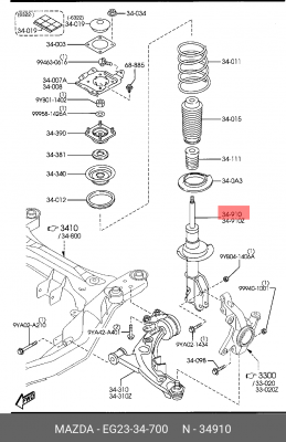 Амортизатор подвески EG2334700 MAZDA