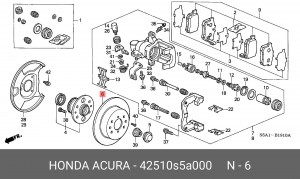 Тормозной диск 42510S5A000 HONDA