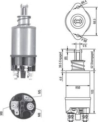 Тяговое реле, стартер 940113050293 MAGNETI MARELLI