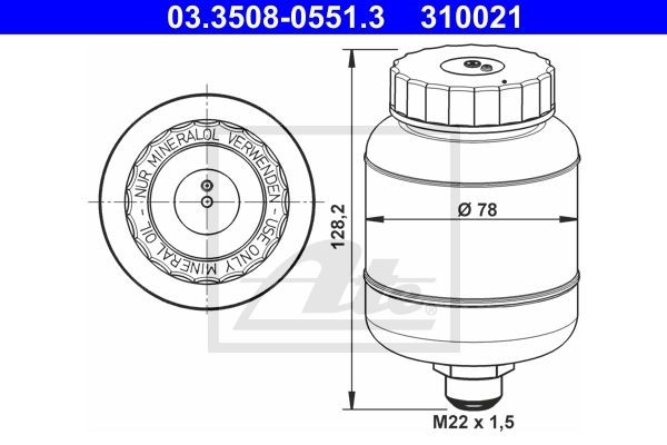 Компенсационный бак, тормозная жидкость 03.3508-0551.3 ATE