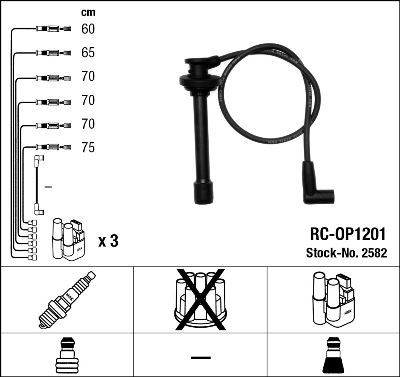 Ккомплект проводов зажигания 2582 NGK NTK