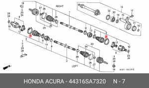Хомут пыльника ШРУСа 44316SA7320 HONDA