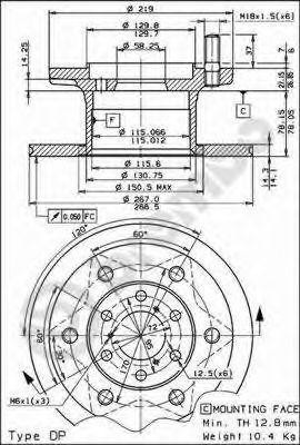Тормозной диск 08.3907.10 BREMBO