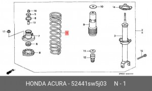 Пружина подвески 52441SW5J03 HONDA