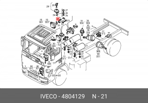 Главный тормозной цилиндр 4804129 IVECO