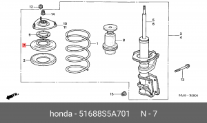 Тарелка опоры амортизатора 51688-S5A-701 HONDA