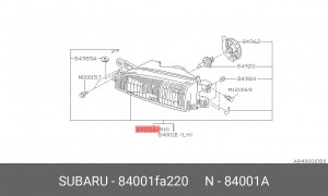 Основная фара 84001FA220 SUBARU