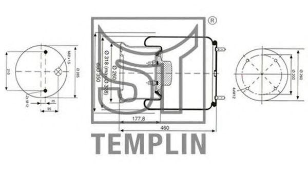 Кожух пневматической рессоры 040606106610 TEMPLIN