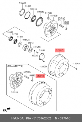 Барабан тормозной 5176162002 HYUNDAI KIA