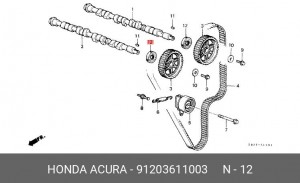 Уплотняющее кольцо, распределительный вал 91203611003 HONDA