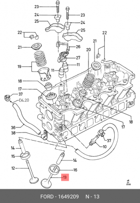 Клапан выпускной 1649209 FORD