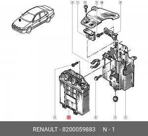 Блок управления, система впрыска 8200059883 RENAULT