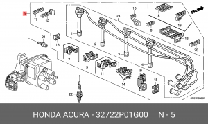 Ккомплект проводов зажигания 32722P01G00 HONDA