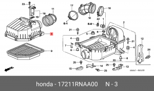 Крышка корпуса фильтра воздушного 17211RNAA00 HONDA