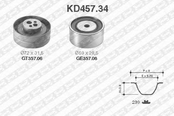 Комплект ремня ГРМ KD457.34 NTN SNR