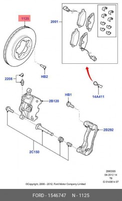 Диск тормозной 1 546 747 FORD
