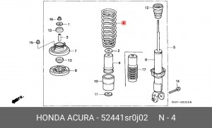 Пружина ходовой части 52441SR0J02 HONDA