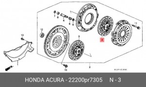 Диск сцепления 22200PR7305 HONDA